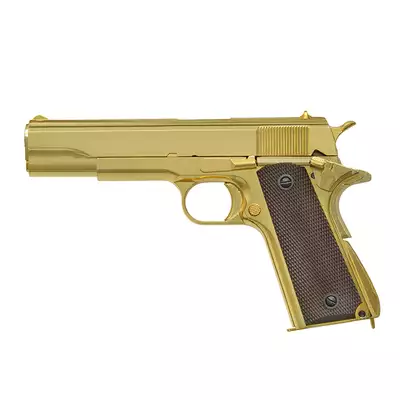 [Zestaw] Replika pistoletu 1911 z systemem Gas Blowback (GBB) - Gold [Golden Eagle] + 20-kulkowy magazynek na Green Gaz do 1911 [Golden Eagle]
