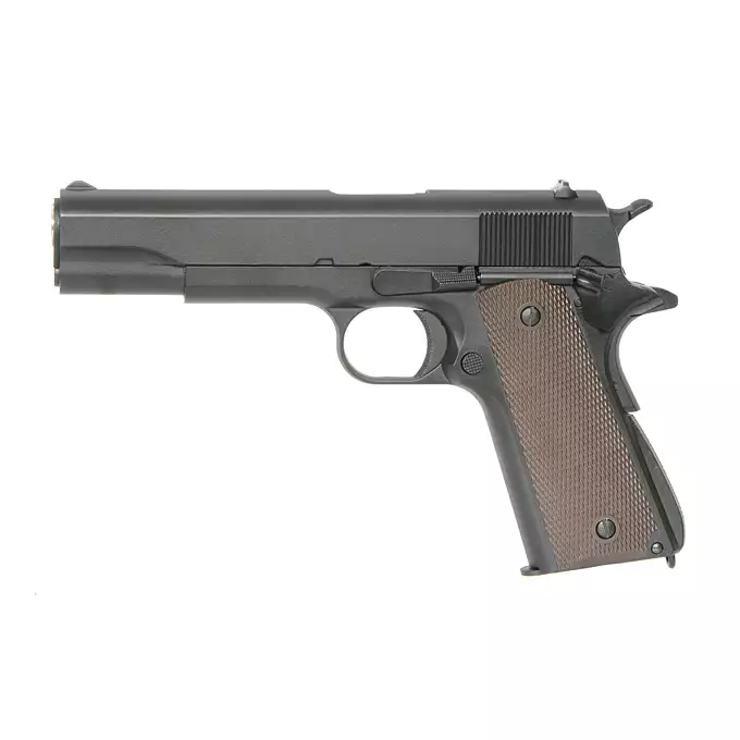 [Zestaw] Replika pistoletu 1911 z systemem Gas Blowback (GBB) - Black [Golden Eagle] + 20-kulkowy magazynek na Green Gaz do 1911 [Golden Eagle]