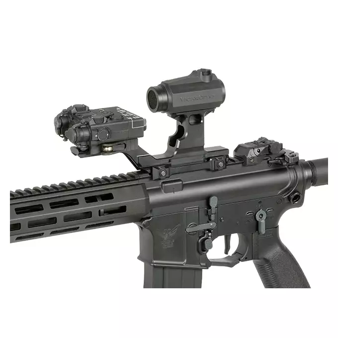 [Zestaw] Celownik Kolimatorowy Maverick 1x22 S-MIL - Black [Vector Optics] + Wysoki montaż pod celowniki Red Dot i lasery PEQ [WADSN]