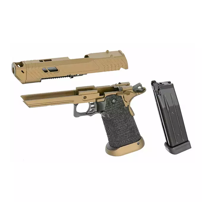 [Zestaw] Replika pistoletu 3355 z systemem Gas Blowback (GBB) - Desert [Golden Eagle] + 25-kulkowy magazynek na Green Gaz do Hi-Capa [Golden Eagle]