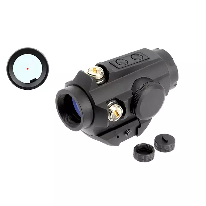 [Zestaw] Celownik kolimatorowy VictOptics SRD 1x20 - black [Vector Optics] + Średni montaż pod celowniki Red Dot i Lasery PEQ [WADSN]