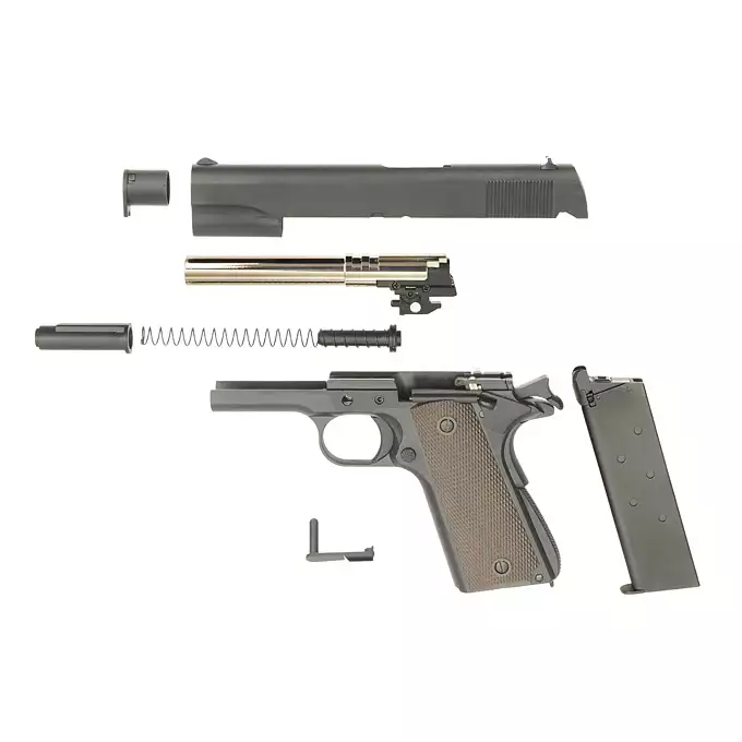 [Zestaw] Replika pistoletu 1911 z systemem Gas Blowback (GBB) - Black [Golden Eagle] + 20-kulkowy magazynek na Green Gaz do 1911 [Golden Eagle]