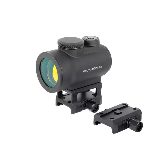 [Zestaw] Celownik kolimatorowy Centurion 1x30 [Vector Optics] + Średni montaż pod celowniki Red Dot i Lasery PEQ [WADSN]