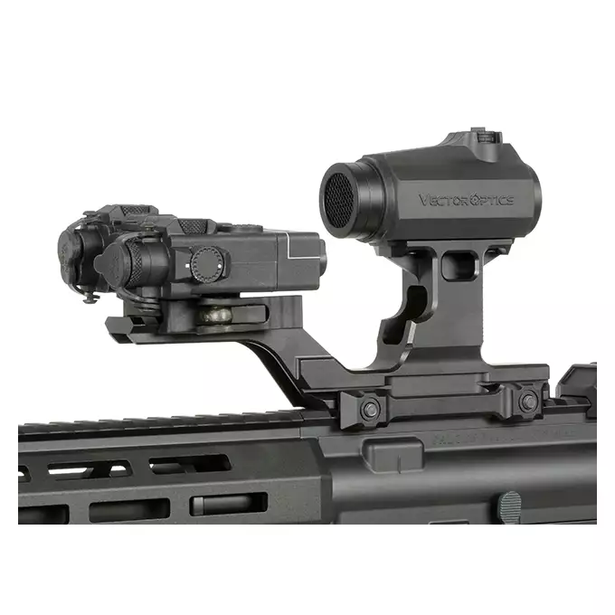 [Zestaw] Celownik kolimatorowy maverick-IV 1X20 - black [Vector Optics] + Wysoki montaż pod celowniki Red Dot i lasery PEQ [WADSN]