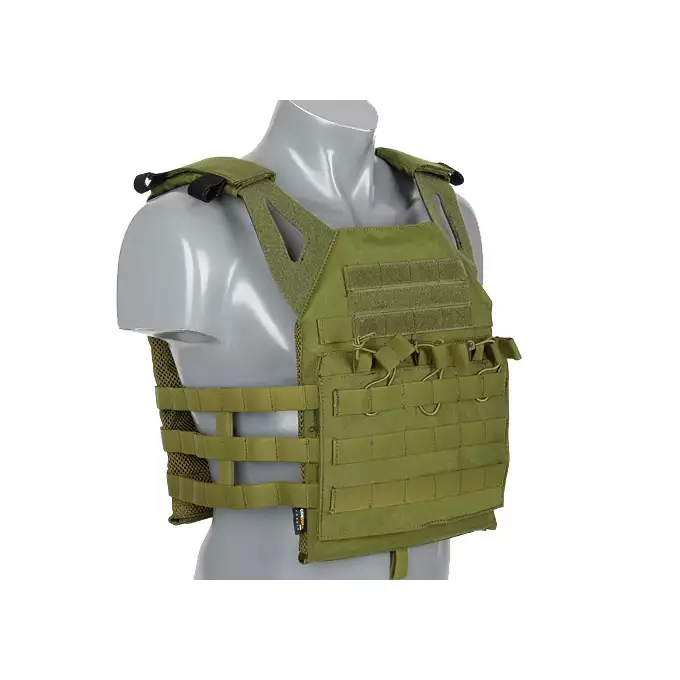 [Zestaw] Jump Plate Carrier V2 z atrapami płyt balistycznych - Olive + Szturmowy panel na plecy Mod.2 - Olive [8FIELDS PREMIUM] + Ładownica administracyjna dużej pojemności - Olive  [8FIELDS PREMIUM] + Duża ładownica ogólnego przeznaczenia - Olive [8FIELDS PREMIUM]