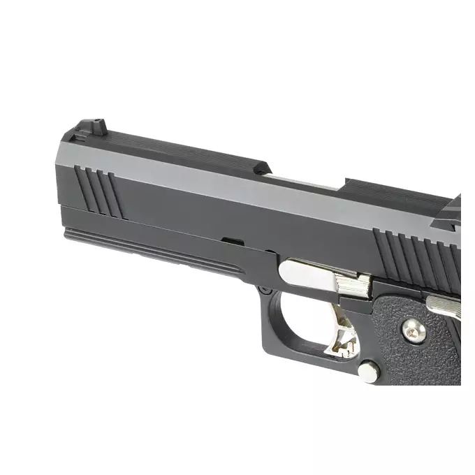 [Zestaw] Replika pistoletu 3301 z systemem Gas Blowback (GBB) - Black [Golden Eagle] + 25-kulkowy magazynek na Green Gaz do Hi-Capa [Golden Eagle]
