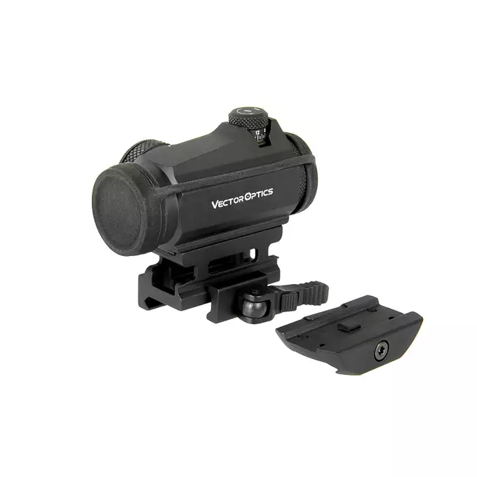 [Zestaw] Celownik kolimatorowy Maverick Gen2 1x22 - Black [Vector Optics] + Średni montaż pod celowniki Red Dot i Lasery PEQ [WADSN]
