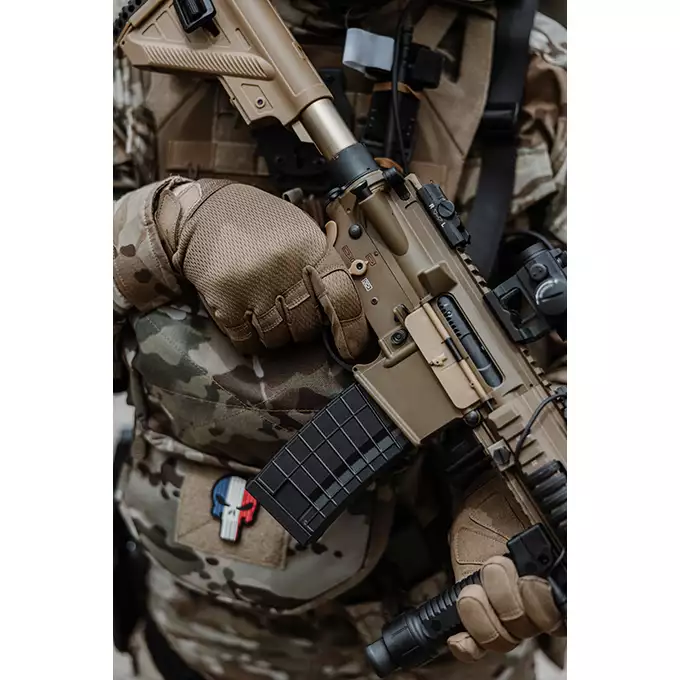 [Zestaw] BY-817 Short barrel - Tan  [Double Bell] + Magazynek Mid-Cap na 160 kulek do M4/AR15 [Fuxing]