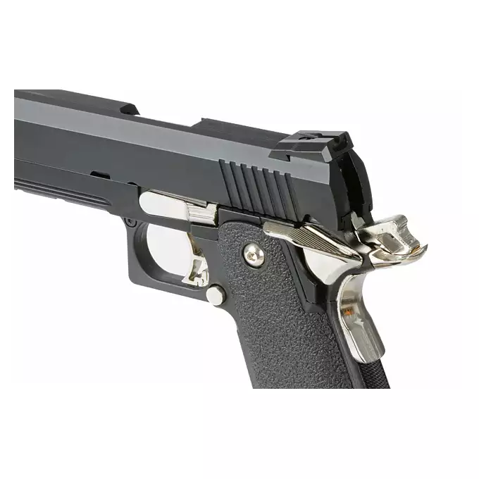 [Zestaw] Replika pistoletu 3301 z systemem Gas Blowback (GBB) - Black [Golden Eagle] + 25-kulkowy magazynek na Green Gaz do Hi-Capa [Golden Eagle]