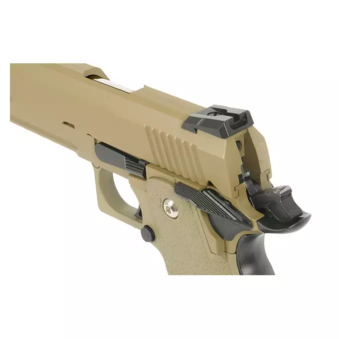 [Zestaw] Replika pistoletu 3303 z systemem Gas Blowback (GBB) - Tan [Golden Eagle] + 25-kulkowy magazynek na Green Gaz do Hi-Capa [Golden Eagle]