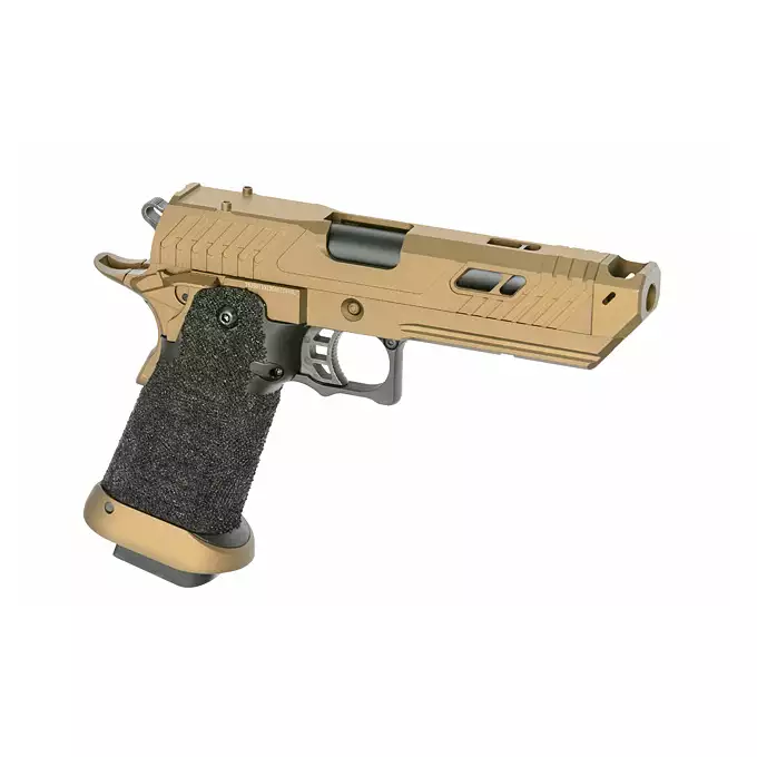 [Zestaw] Replika pistoletu 3355 z systemem Gas Blowback (GBB) - Desert [Golden Eagle] + 25-kulkowy magazynek na Green Gaz do Hi-Capa [Golden Eagle]