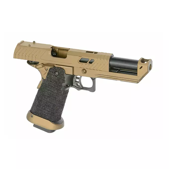 [Zestaw] Replika pistoletu 3355 z systemem Gas Blowback (GBB) - Desert [Golden Eagle] + 25-kulkowy magazynek na Green Gaz do Hi-Capa [Golden Eagle]