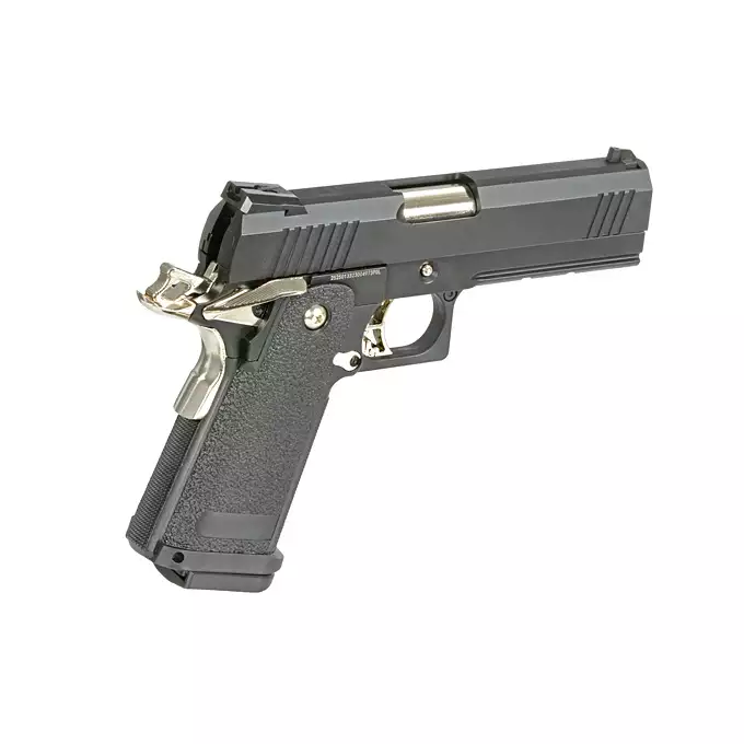 [Zestaw] Replika pistoletu 3301 z systemem Gas Blowback (GBB) - Black [Golden Eagle] + 25-kulkowy magazynek na Green Gaz do Hi-Capa [Golden Eagle]
