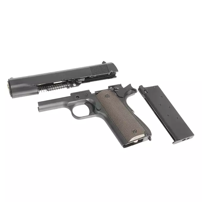 [Zestaw] Replika pistoletu 1911 z systemem Gas Blowback (GBB) - Black [Golden Eagle] + 20-kulkowy magazynek na Green Gaz do 1911 [Golden Eagle]