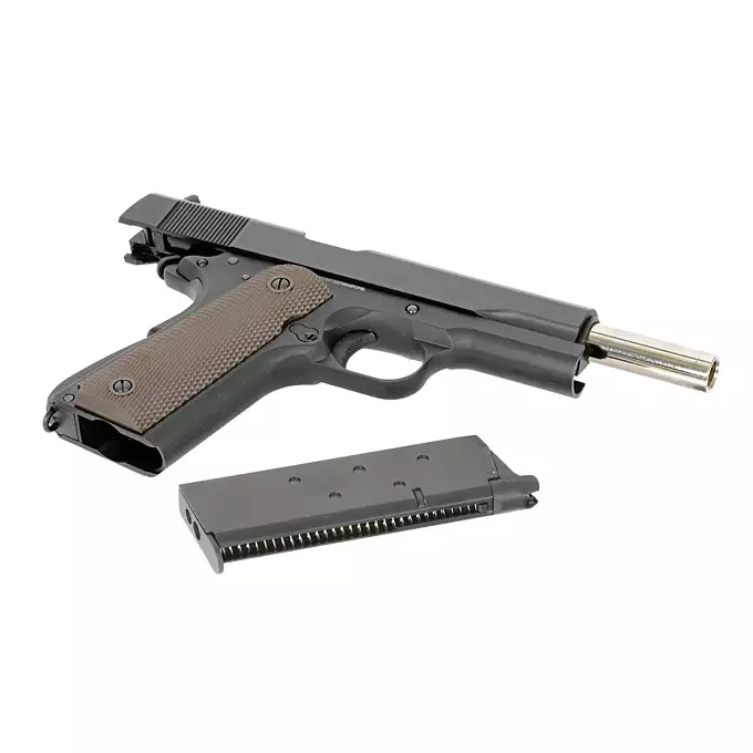 [Zestaw] Replika pistoletu 1911 z systemem Gas Blowback (GBB) - Black [Golden Eagle] + 20-kulkowy magazynek na Green Gaz do 1911 [Golden Eagle]