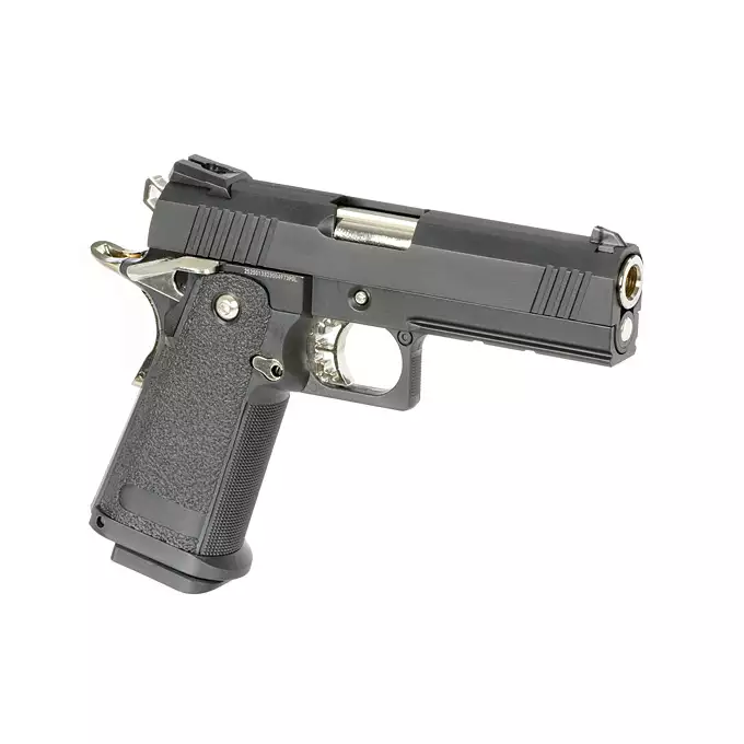 [Zestaw] Replika pistoletu 3301 z systemem Gas Blowback (GBB) - Black [Golden Eagle] + 25-kulkowy magazynek na Green Gaz do Hi-Capa [Golden Eagle]