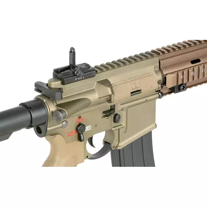 [Zestaw] BY-817 Short barrel - Tan  [Double Bell] + Magazynek Mid-Cap na 160 kulek do M4/AR15 [Fuxing]