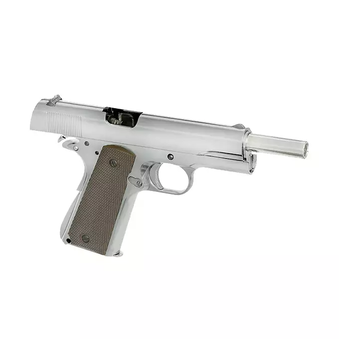[Zestaw] Replika pistoletu 1911 z systemem Gas Blowback (GBB) - Silver [Golden Eagle] + 20-kulkowy magazynek na Green Gaz do 1911 [Golden Eagle]