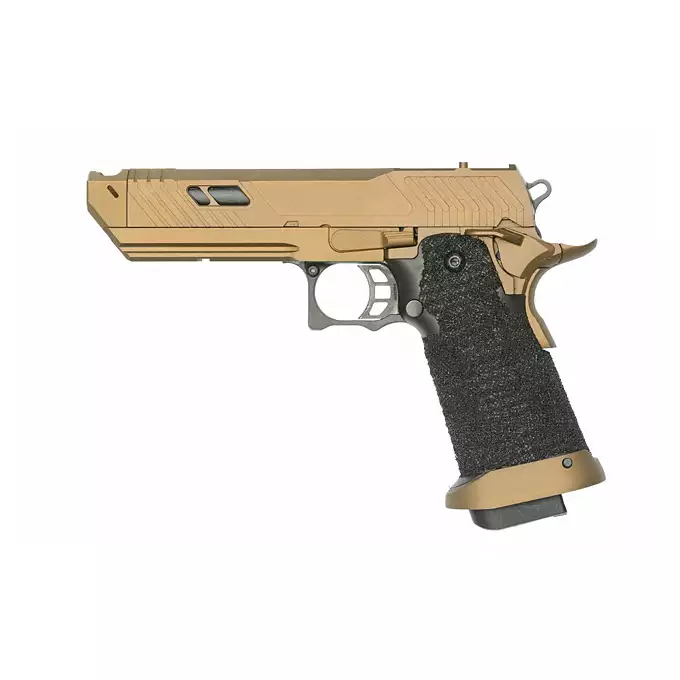 [Zestaw] Replika pistoletu 3355 z systemem Gas Blowback (GBB) - Desert [Golden Eagle] + 25-kulkowy magazynek na Green Gaz do Hi-Capa [Golden Eagle]