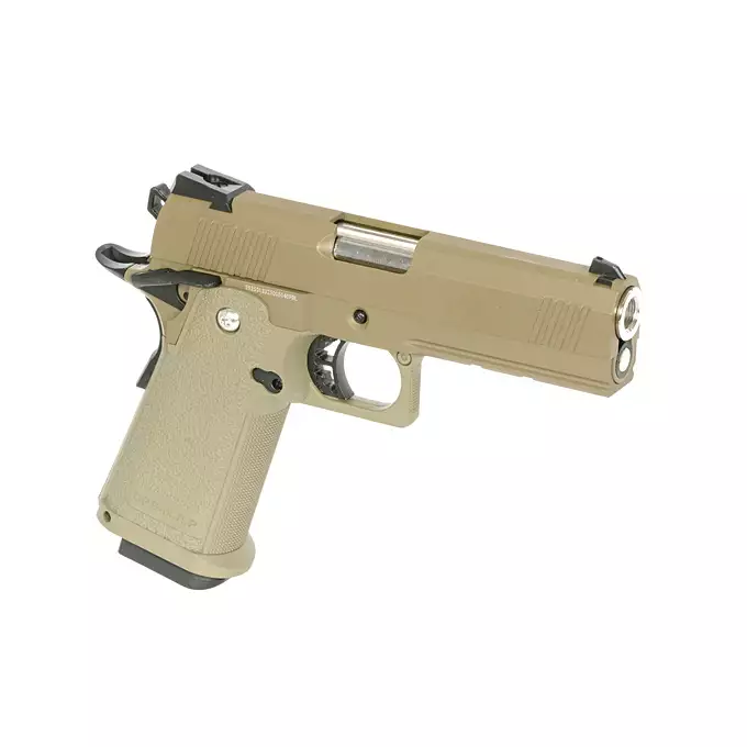 [Zestaw] Replika pistoletu 3303 z systemem Gas Blowback (GBB) - Tan [Golden Eagle] + 25-kulkowy magazynek na Green Gaz do Hi-Capa [Golden Eagle]