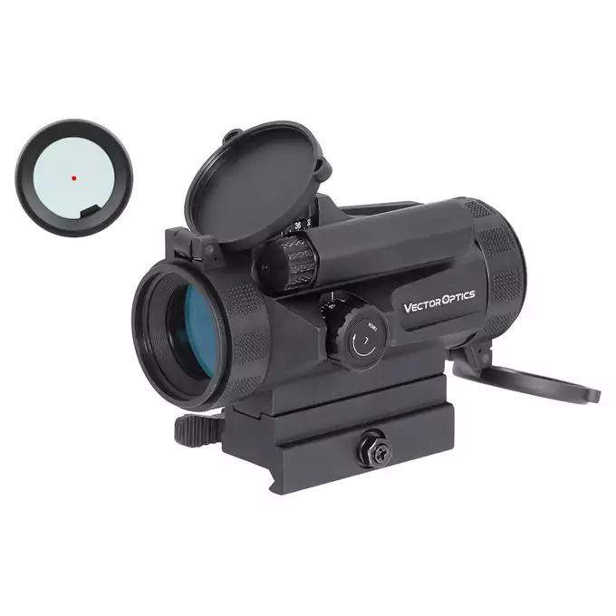 [Zestaw] CELOWNIK KOLIMATOROWY NAUTILUS 1X30 QD [Vector Optics] + Średni montaż pod celowniki Red Dot i Lasery PEQ [WADSN]