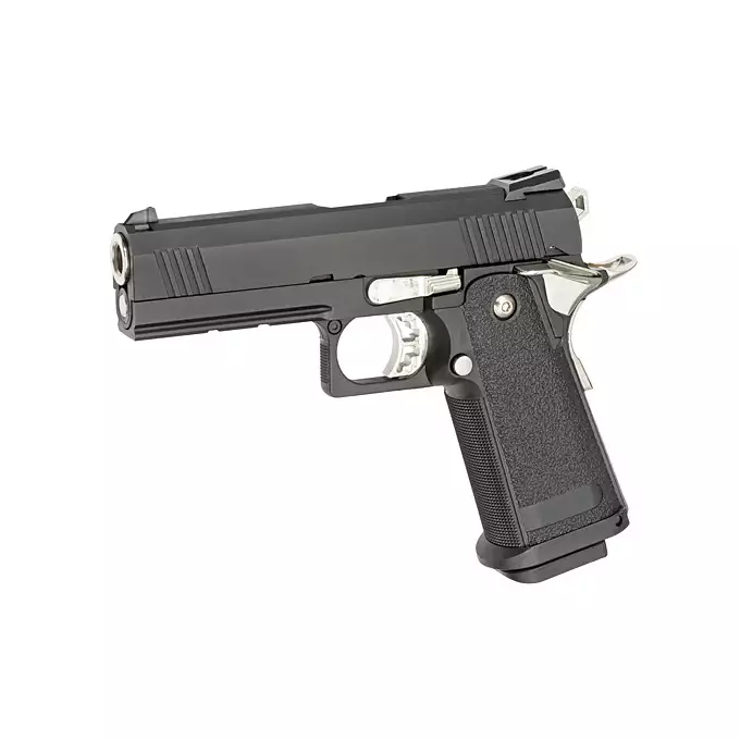 [Zestaw] Replika pistoletu 3301 z systemem Gas Blowback (GBB) - Black [Golden Eagle] + 25-kulkowy magazynek na Green Gaz do Hi-Capa [Golden Eagle]