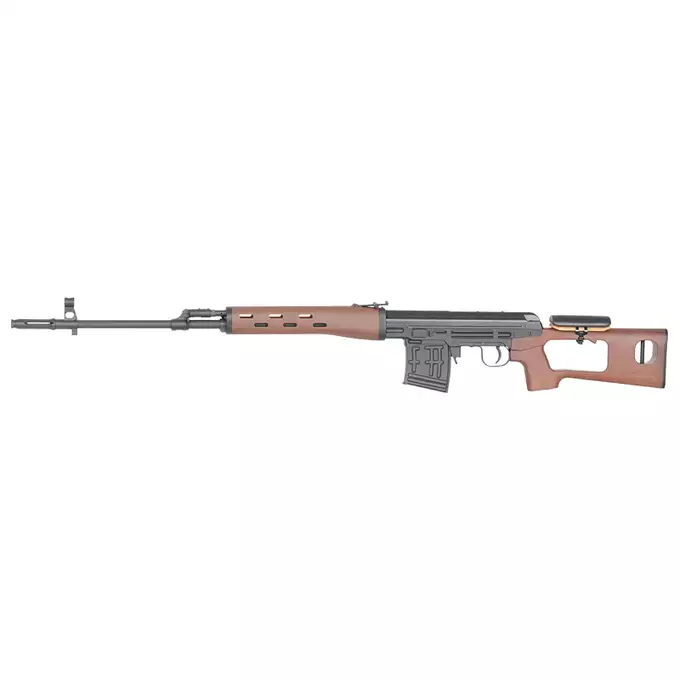 SVD Airsoft Bolt Action Sniper Rifle - Plastic Wood Version [AGM]