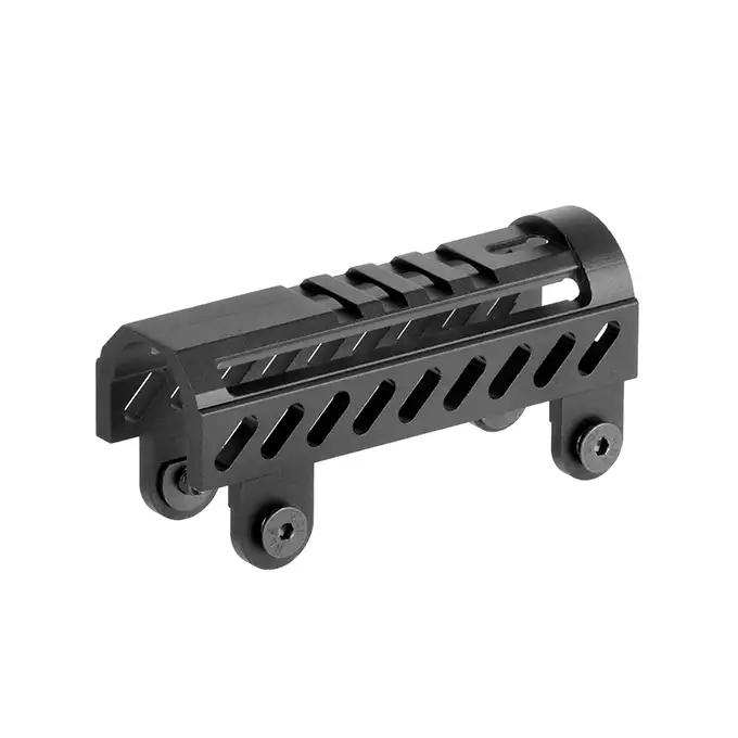 [Zestaw] Lekkie rosyjskie łoże do AK - Black [5KU] + Lekka rosyjska nakładka na rurę gazową - Black [5KU] + 3-slotowa szyna Picatinny do rosyjskiego łoża [5KU]