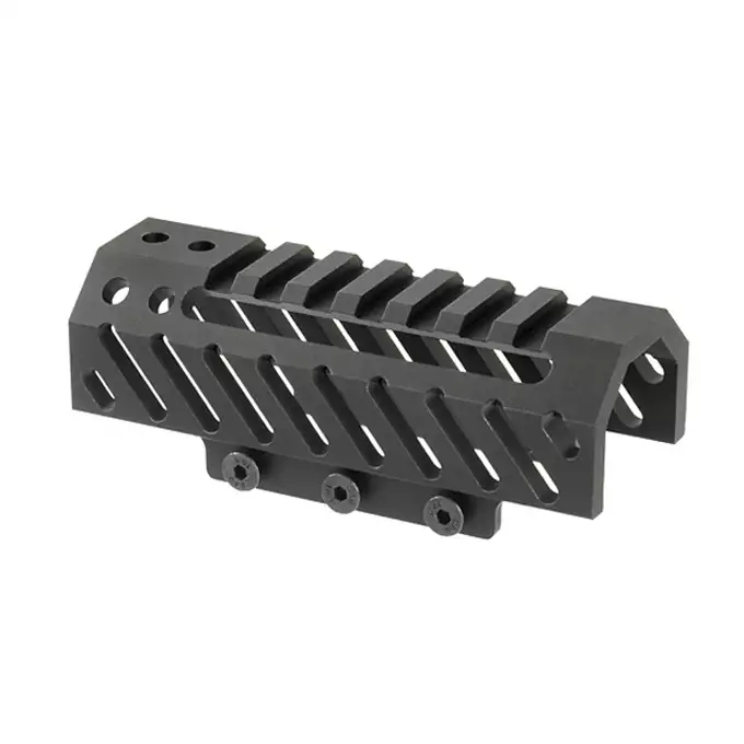 [Zestaw] Łoże Alpha Key-Mod do AK - Black [5KU] + Nakładka Alpha Picatinny do AK - Black [5KU] + Komplet polimerowych szyn montażowych - MLOCK/Key-mod - Black [MP]