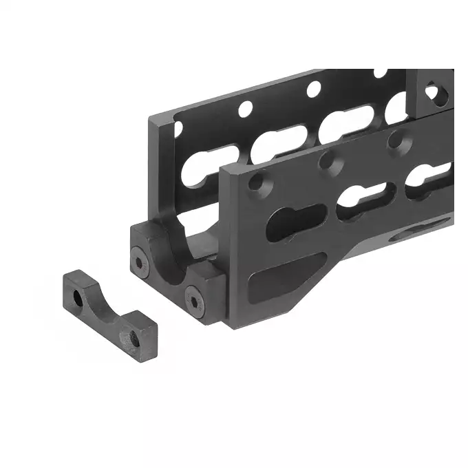 [Zestaw] Łoże Alpha Key-Mod do AK - Black [5KU] + Nakładka Alpha Picatinny do AK - Black [5KU] + Komplet polimerowych szyn montażowych - MLOCK/Key-mod - Black [MP]