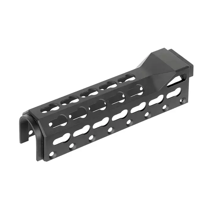 [Zestaw] Łoże Alpha Key-Mod do AK - Black [5KU] + Nakładka Alpha Picatinny do AK - Black [5KU] + Komplet polimerowych szyn montażowych - MLOCK/Key-mod - Black [MP]