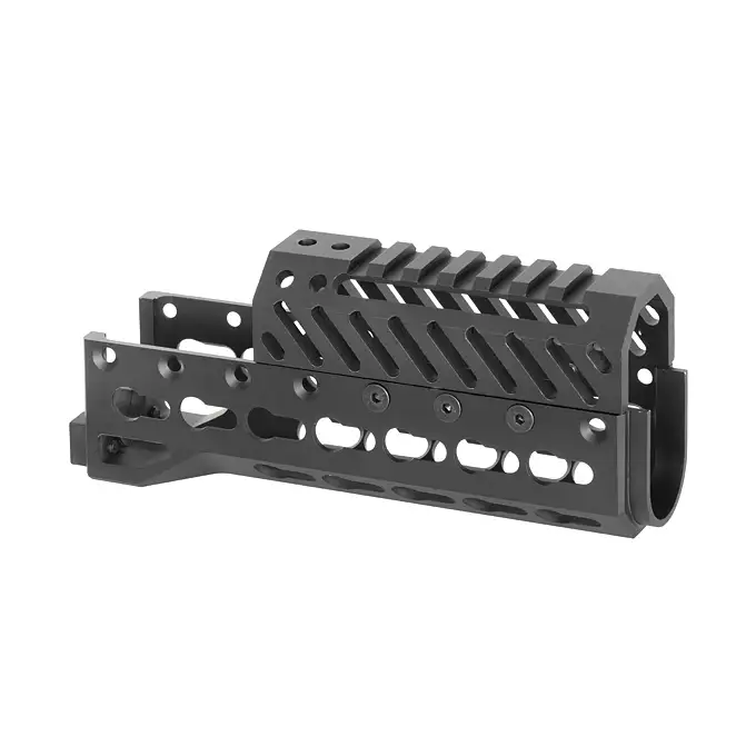 [Zestaw] Nakładka Alpha Picatinny do AK - Black [5KU] + Łoże Alpha Key-Mod do AK - Black [5KU] + Komplet polimerowych szyn montażowych - MLOCK/Key-mod - Black [MP]