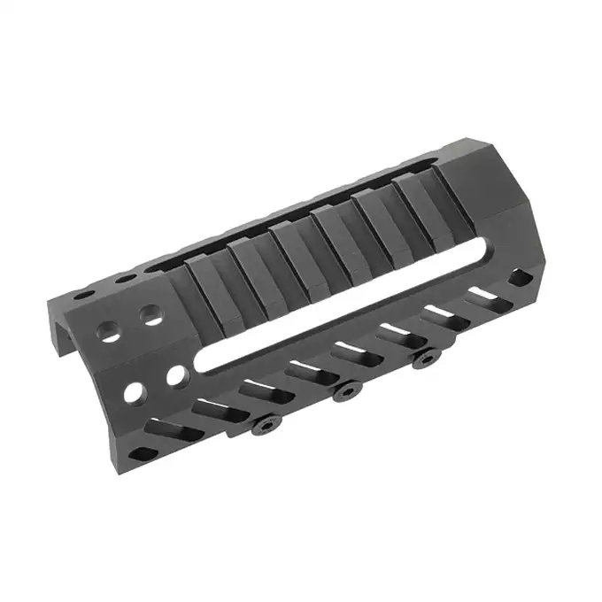 [Zestaw] Łoże Alpha Key-Mod do AK - Black [5KU] + Nakładka Alpha Picatinny do AK - Black [5KU] + Komplet polimerowych szyn montażowych - MLOCK/Key-mod - Black [MP]