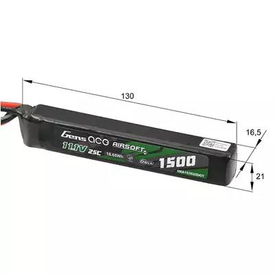 Akumulator airsoftowy 25C 1500mAh 3S1P 11.1V LiPo Gens ace G-Tech T-Plug