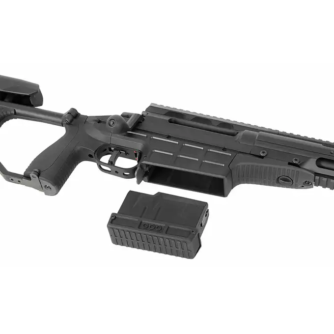 [Zestaw] Karabin Wyborowy ASG SAKO TRG M10 - Black [DE] + Luneta 3-9x40 z wysokimi pierścieniami montażowymi [PCS]
