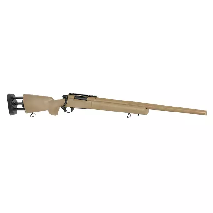 [Zestaw] CM.702C-U Upgraded Version 500 FPS - Tan [CYMA] + Luneta 3-9x40 z wysokimi pierścieniami montażowymi [PCS]