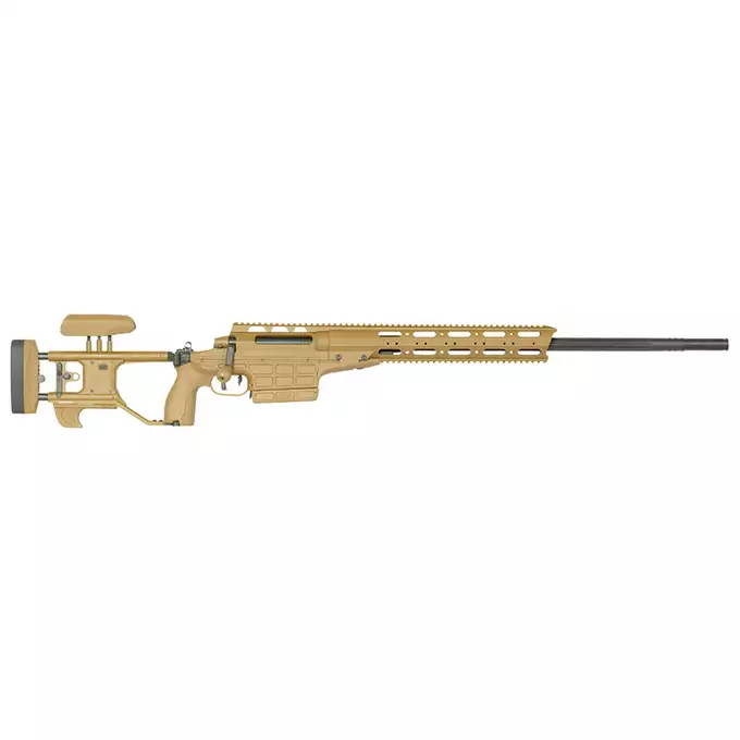 [Zestaw] Karabin Wyborowy ASG SAKO TRG M10 - Tan [DE] + Luneta 3-9x40 z wysokimi pierścieniami montażowymi [PCS]