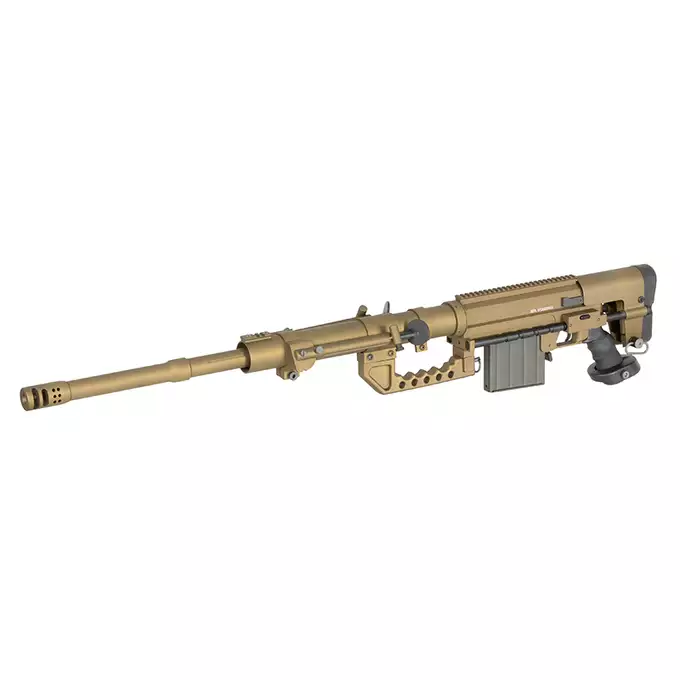 [Zestaw] Replika karabinu bolt-action ST200 Full Metal - Tan [S&amp;T] + Luneta 3-9x40 z wysokimi pierścieniami montażowymi [PCS]