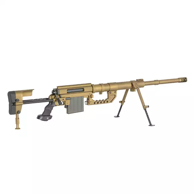 [Zestaw] Replika karabinu bolt-action ST200 Full Metal - Tan [S&amp;T] + Luneta 3-9x40 z wysokimi pierścieniami montażowymi [PCS]