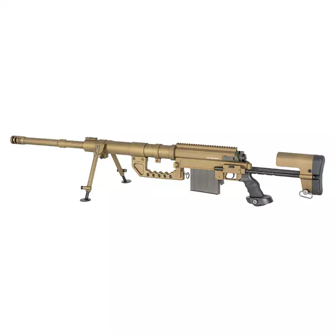 [Zestaw] Replika karabinu bolt-action ST200 Full Metal - Tan [S&amp;T] + Luneta 3-9x40 z wysokimi pierścieniami montażowymi [PCS]