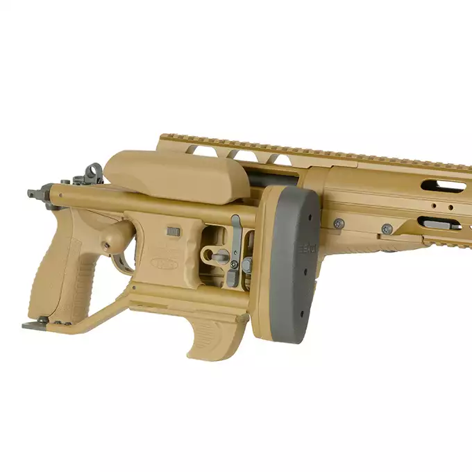 [Zestaw] Karabin Wyborowy ASG SAKO TRG M10 - Tan [DE] + Luneta 3-9x40 z wysokimi pierścieniami montażowymi [PCS]