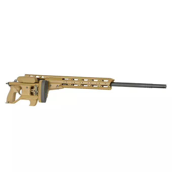 [Zestaw] Karabin Wyborowy ASG SAKO TRG M10 - Tan [DE] + Luneta 3-9x40 z wysokimi pierścieniami montażowymi [PCS]