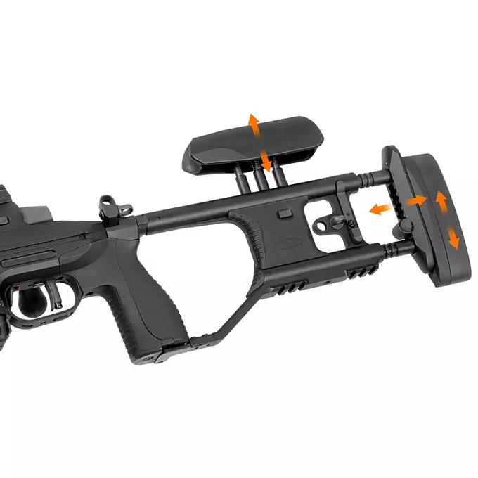 [Zestaw] Karabin Wyborowy ASG SAKO TRG M10 - Black [DE] + Luneta 3-9x40 z wysokimi pierścieniami montażowymi [PCS]