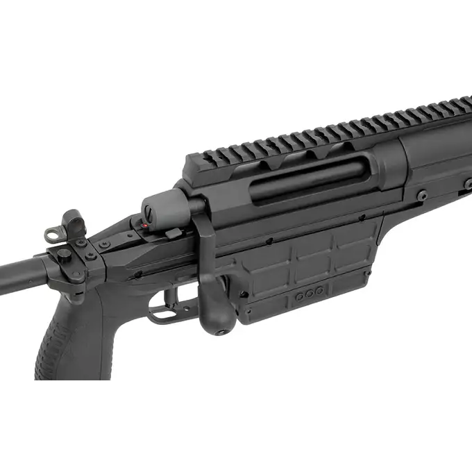[Zestaw] Karabin Wyborowy ASG SAKO TRG M10 - Black [DE] + Luneta 3-9x40 z wysokimi pierścieniami montażowymi [PCS]