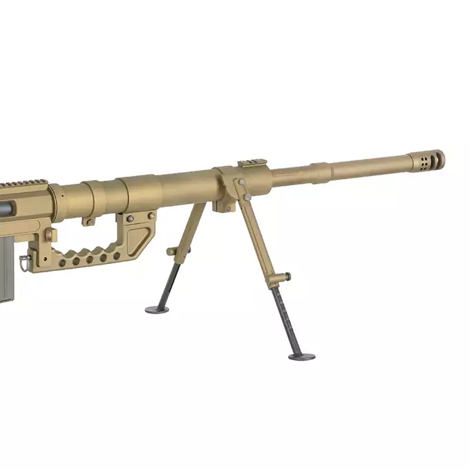 [Zestaw] Replika karabinu bolt-action ST200 Full Metal - Tan [S&amp;T] + Luneta 3-9x40 z wysokimi pierścieniami montażowymi [PCS]