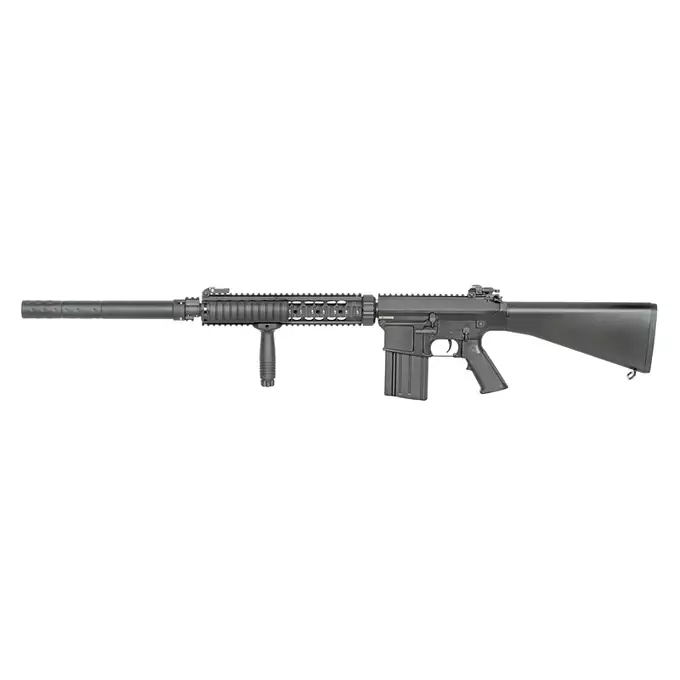 [Set] SR-25 semi-automatic rifle replica [A&amp;K] + Scope 3-9x40 with high mount rings [PCS]
