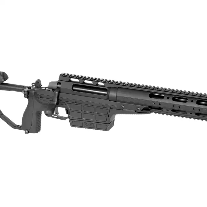 [Zestaw] Karabin Wyborowy ASG SAKO TRG M10 - Black [DE] + Luneta 3-9x40 z wysokimi pierścieniami montażowymi [PCS]