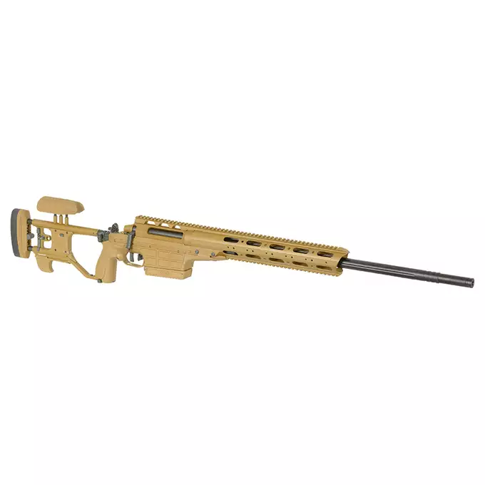 [Zestaw] Karabin Wyborowy ASG SAKO TRG M10 - Tan [DE] + Luneta 3-9x40 z wysokimi pierścieniami montażowymi [PCS]