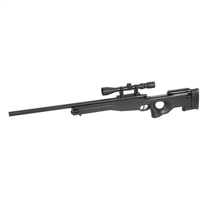 [Zestaw] Replika karabinu snajperskiego MP002B - Black [AGM] + Luneta 3-9x40 z wysokimi pierścieniami montażowymi [PCS]
