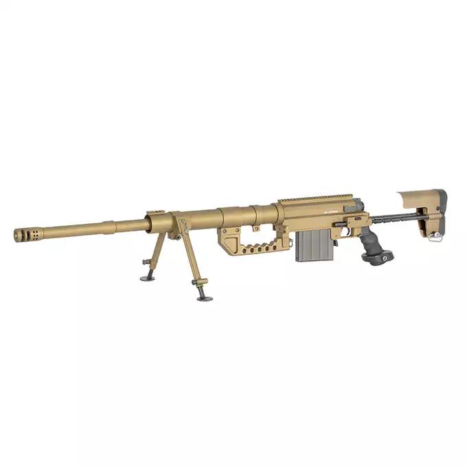 [Zestaw] Replika karabinu bolt-action ST200 Full Metal - Tan [S&amp;T] + Luneta 3-9x40 z wysokimi pierścieniami montażowymi [PCS]